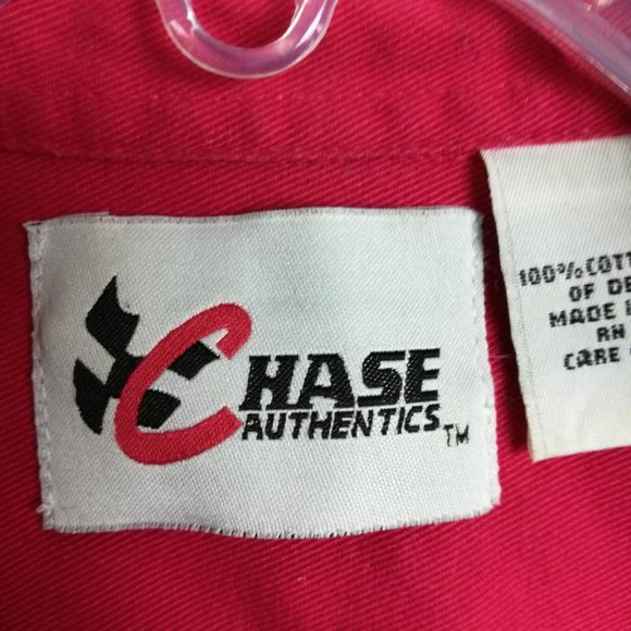 Dale‎ Earnhardt Jr Mens Shirt Button Up Chase Authentics Red Short Sleeve 8 L - Picture 14 of 15